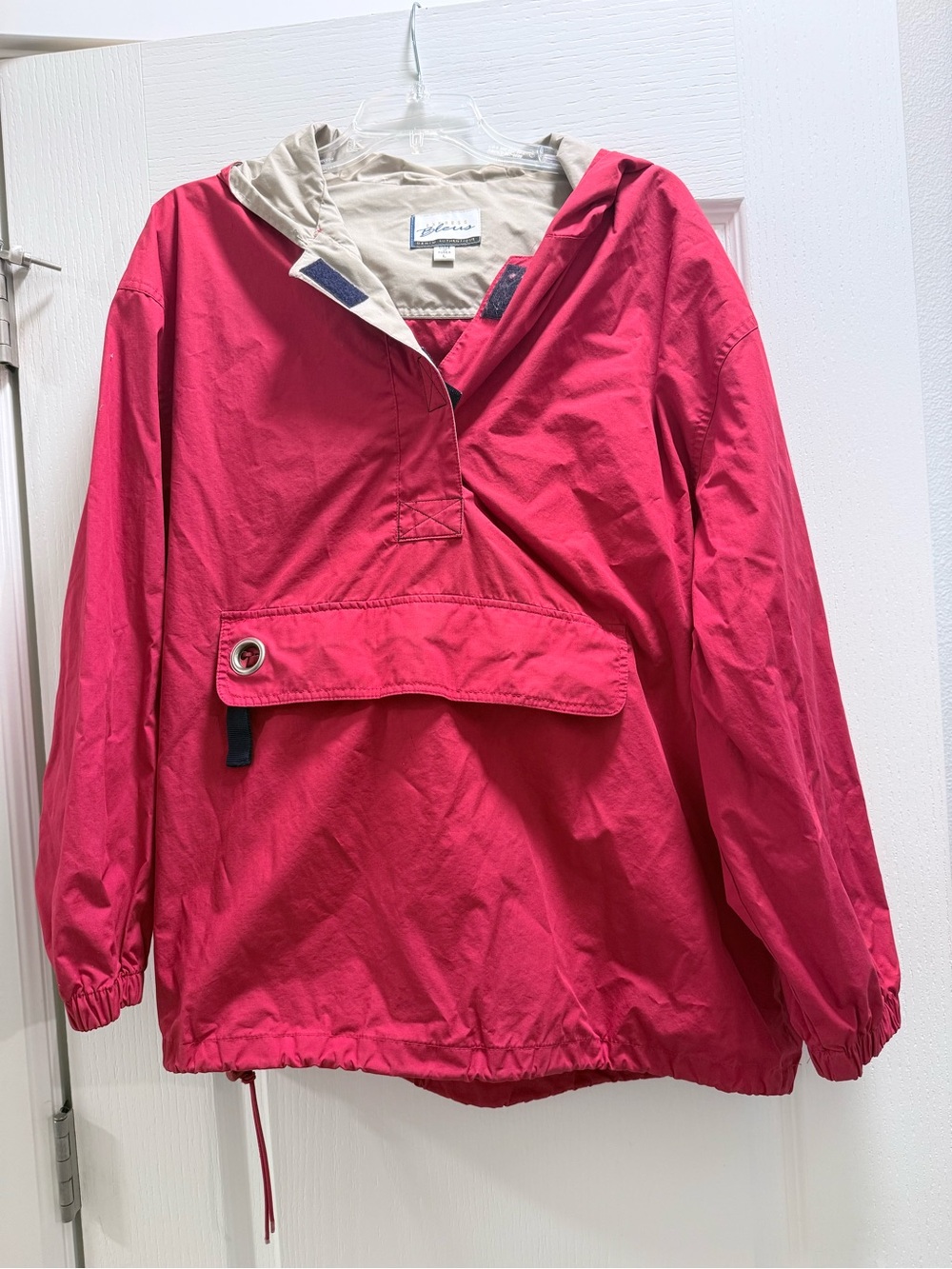 Casual Red Hooded Pullover Bomber Jacket